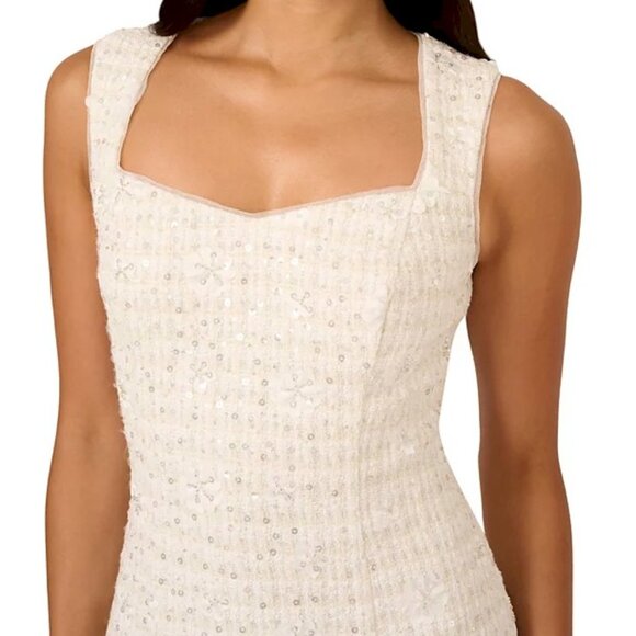 Adrianna Papell Women's Sweetheart Sequin Tweed Sheath Dress Size 4 NWT New - Picture 3 of 9